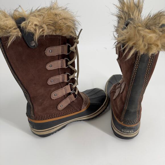 Sorel Joan of Arctic Snow Brown Waterproof Leather Womens Boots NL1540‎ Size 6 - Picture 5 of 8